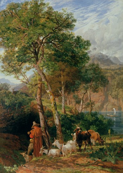 Die Ufer des Lago di Lecco von Frederick Lee Bridell